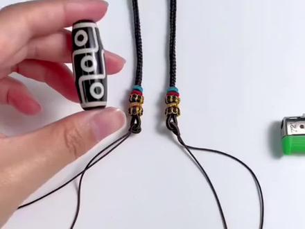 锁骨链天珠绑绳教程#编绳教程 #手工diy #手工 #我的手工日常 #总有一款适合你