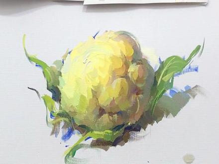 花菜怎么画?#美术生 #水粉静物 #画画