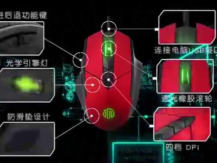 英菲克静音有线吃鸡电竞鼠标六键宏定义调DPI发光鼠标#上热门