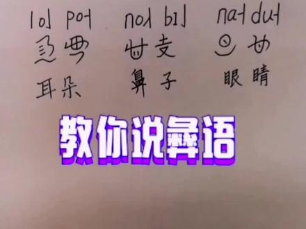 耳朵,鼻子,眼睛的彝语。(贵州乌撒音)