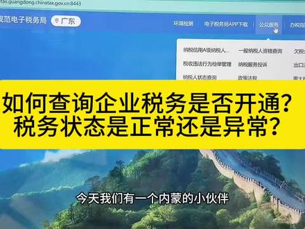 如何查询企业税务是否开通?税务状态是正常还是非正常? #纳税 #纳税申报 #会计 #会计实操 #会计干货