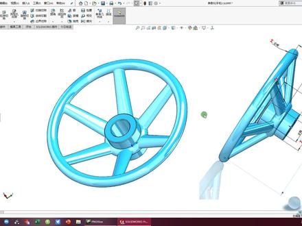 SolidWorks绘图练习,绘制一个手轮,为后面的方程式编译打基础