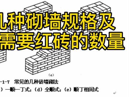 常见的几种砌墙规格及每平方米需要红砖的数量#装修#砌砖 #抖音小助手 @抖音小助手