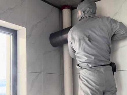 打油烟机的孔,你们那怎么收费?我们这是墙体不同,价格不同,#记录装修过程