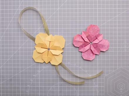 平面折纸紫阳花教程,可以作为装饰,很漂亮哦