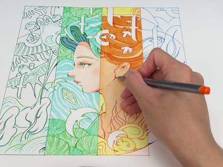 四季-时间-“治愈的配色和线条”原创马克笔
#我是原创插画师 #绘画过程分享 #马克笔手绘 #原创作品 #跟我一起学画画