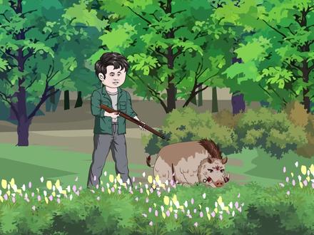 第十七集,赵小五再次进山,遇见正在磨角的梅花鹿