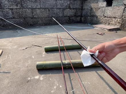 废弃竹子怎么变鱼竿?DIY手工制作并继竿(15):送给师傅一条竿