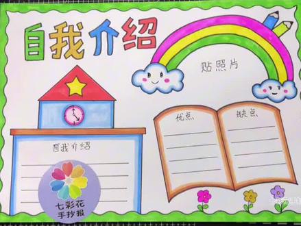 自我介绍手抄报绘画,用尺子花简单好看的手抄报#自我介绍手抄报 #自我介绍手抄报作业 #小学生手抄报