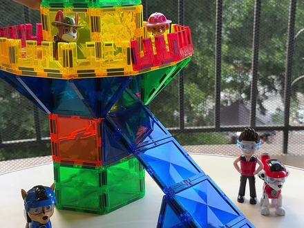 磁力片的1000种玩法:汪汪队总部 #磁力片玩具教程 #磁力片玩法