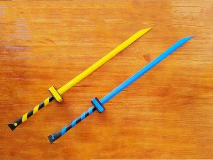 兵器折纸15:安迷修的冰火双剑 #折纸 #冷兵器 #动漫 #安迷修 #剑 #凹凸世界 #骑士 #国漫