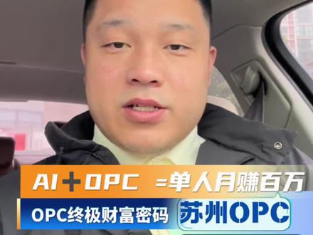 AI➕OPC等于单人月赚百万???#OPC #一人公司 #AI #创业 #苏州
