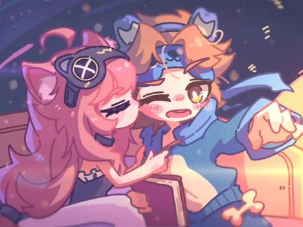 狗勾,你的晚安还没说呢#王者同人 #q版 #王者 #孙策大乔#cp #板绘