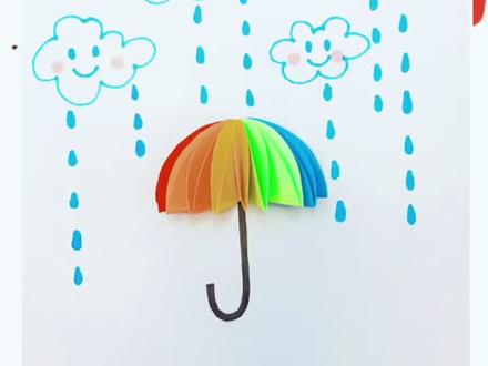 超级简单的下雨天创意画#儿童简笔画