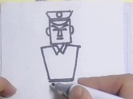 #警察叔叔简笔画#创作灵感上热门 用最简单的方法画警察叔叔,一点都不难