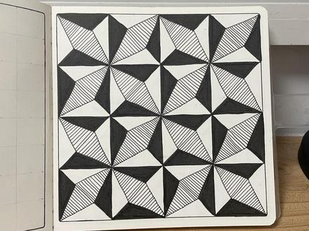 第227幅,今天画的是一幅非常有趣的平面构成的装饰画 #绘画教程