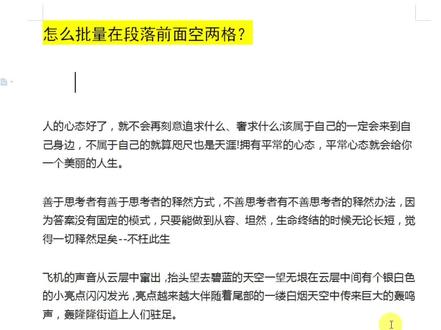 怎么批量在每段文字前面空两格 #wps #word#刷个剧泡个茶然后想干啥干啥 #办公技巧 #办公技巧大全