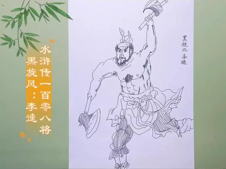 挑战临摹王万春《水浒传》一百零八将人物线描#上热搜 #每日一画 #画画其实很简单 #每日分享 #传统国画
