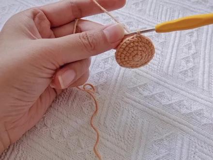 玩偶钩织教程(12)-头发#玩偶钩织教程 #手工玩偶娃娃 #玩偶头发钩织