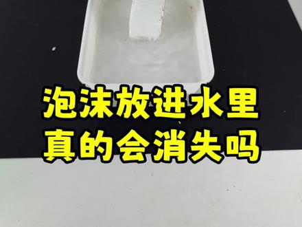 据说把泡沫放进水里就会消失,亲测 #实验#揭秘
