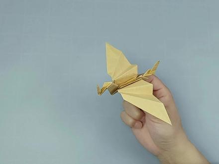 一种会飞的恐龙,仿真翼龙折纸教程 #折纸玩具 #折纸教程 #折纸 #手工折纸教程