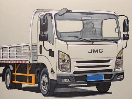手绘江铃顺达轻卡,谢谢支持 #马克笔手绘 #商用车 #江铃顺达小卡 #轻卡货车