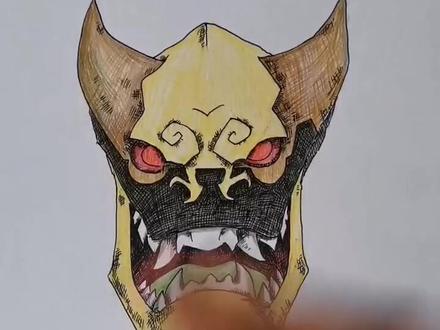 成龙历险记鬼影面具#画画 #手绘 #绘画过程