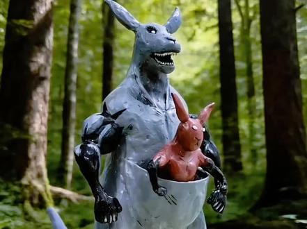 手工动画 袋鼠下山#疯狂动物园 #手工 #AI动画