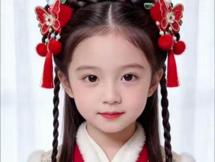 新年古风汉服发型#儿童编发#生女儿就是用来打扮的#小辫小辫扎起来 #新年发型不重样