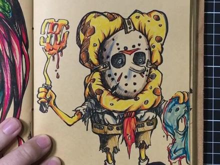 感谢抖音平台。
海绵宝宝#手绘 #海绵宝宝 #手绘过程