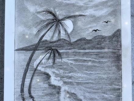 #创作灵感 我怎么会画画呢,只是喜欢乱涂乱画罢了!铅笔画海浪教程来啦,别眨眼哦#画画 #零基础教学 #原创 #一起学画画