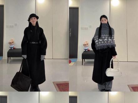 来咯来咯 黑大衣搭配 #大衣 #小个子大衣