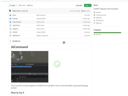 unity的新插件,需要嵌入chatgpt API key,试试能不能用命令行生成unity游戏,好像简单的可以,复杂的不行!#chatgpt #unity #chatgpt应用领域