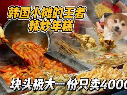 韩国街头的大王辣炒年糕,每份定价4000韩元,却日日营业额200万#韩国美食 #美食解说 #辣炒年糕 #炒年糕 #抖音美食推荐官