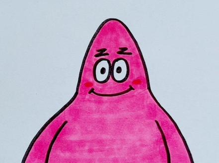 简单画派大星 #跟着抖音学画画 #零基础学画画 #绘画教程