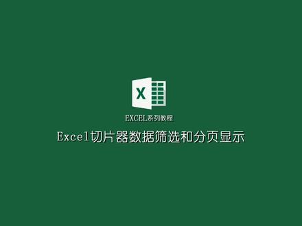 EXCEL系列教程:EXCEL切片器数据筛选和分页显示 #excel技巧 #excel切片器