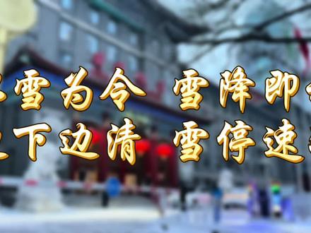 以雪为令 雪降即动 边下边清 雪停速净#太原#并州饭店 #下雪了 #铲雪 #创作灵感