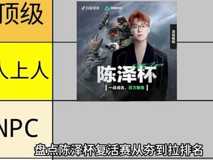 陈泽杯复活赛表现排名#陈泽杯
