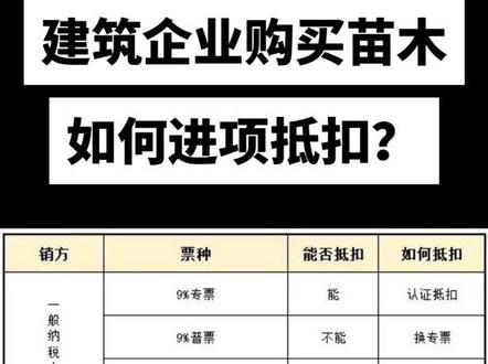 建筑企业取得的免税苗木发票可以抵扣增值S吗#财税知识 #注册公司记账报税 #财税干货