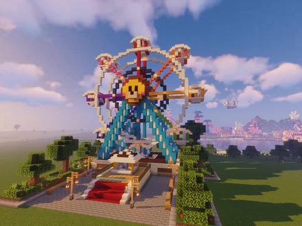 #我的世界 #游戏夜景美炸!教你“狮子摩天轮”(我的世界建筑教程)