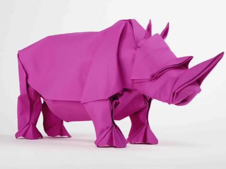 手工制作立体折纸之奔跑的犀牛,不是很难,需要一些耐心