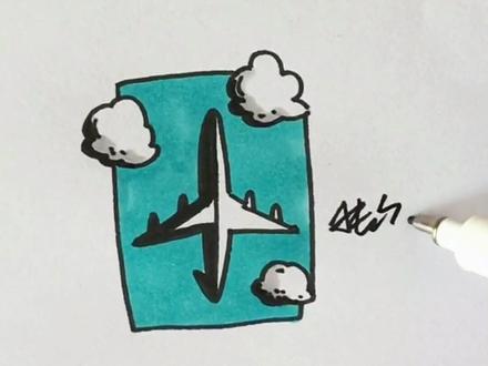 教你用汉字画一架飞机!#简笔画 #简笔画教程 #儿童画教程 #儿童画 #卡通画 #卡通画教程