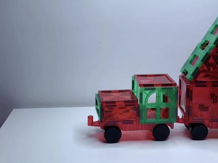 磁力片🉐100种玩法 | 消防车教程🚒#磁力片 #磁力片拼图大全教程 #磁力片教程 #彩窗磁力片 #亲子陪玩