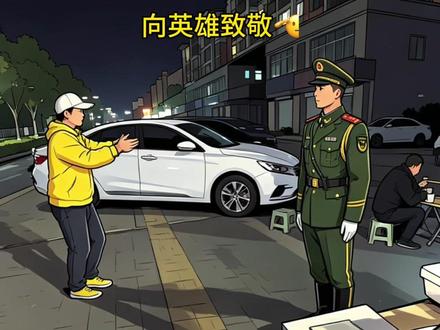 谢谢大叔的祝福,祝您在往后的日子里,身体健康,万事如意#白发人送黑发人 #烧烤摊故事 #路边烟火气 #军人 #向英雄至敬 #闪光职人