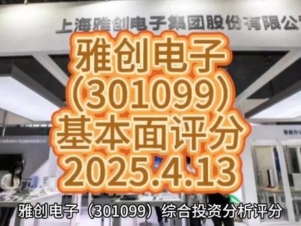 雅创电子(301099)综合投资分析评分