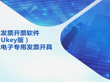 增值税发票开票软件(税务UKey版)增值税电子专用发票开具