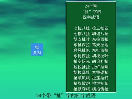 24个带“扯”字的四字成语
东拉西扯
生拉硬扯
顺风扯帆
七拉八扯 #涨知识 #知识分享 #知识点总结 #语文 #教育 #成语 #词语积累 #东拉西扯 #生拉硬扯 #顺风扯帆