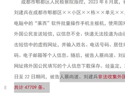 我深入分析并讲解了众多涉及侵犯公民个人信息罪的案例。其中,这个案例尤为特殊,是唯一一起因倒卖外国人信息而被判刑的案件。该当事人购买了数百张外国人的电话卡,并随机向这些外国人的手机发送短信。可能是因为他们的快递收件地址不准确,导致快递无法送达,要求他们在链接中填写个人信息。通过这种方式,他共收集了超过4万条个人信息,并因此被判刑。然而,判决书中并未明确指出这些信息的用途。我认为这一点至关重要,因为如果不清楚信息的使用目的,该案件可能无法成立。除非能证明当事人有非法目的,并且有相应的证据支持。否则,如果不能排除其合法经营的可能性,则应视为无罪。#侵犯公民个人信息罪 #骗取#快递信息
