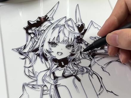 当画画人学会了“刀法”……! #手绘 #画画 #青年创作者成长计划 #明日方舟终末地 #终末地公测