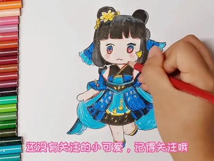 彩铅简笔画,画迷你世界新皮肤魂羽歌者莺初,看那个夜莺好看